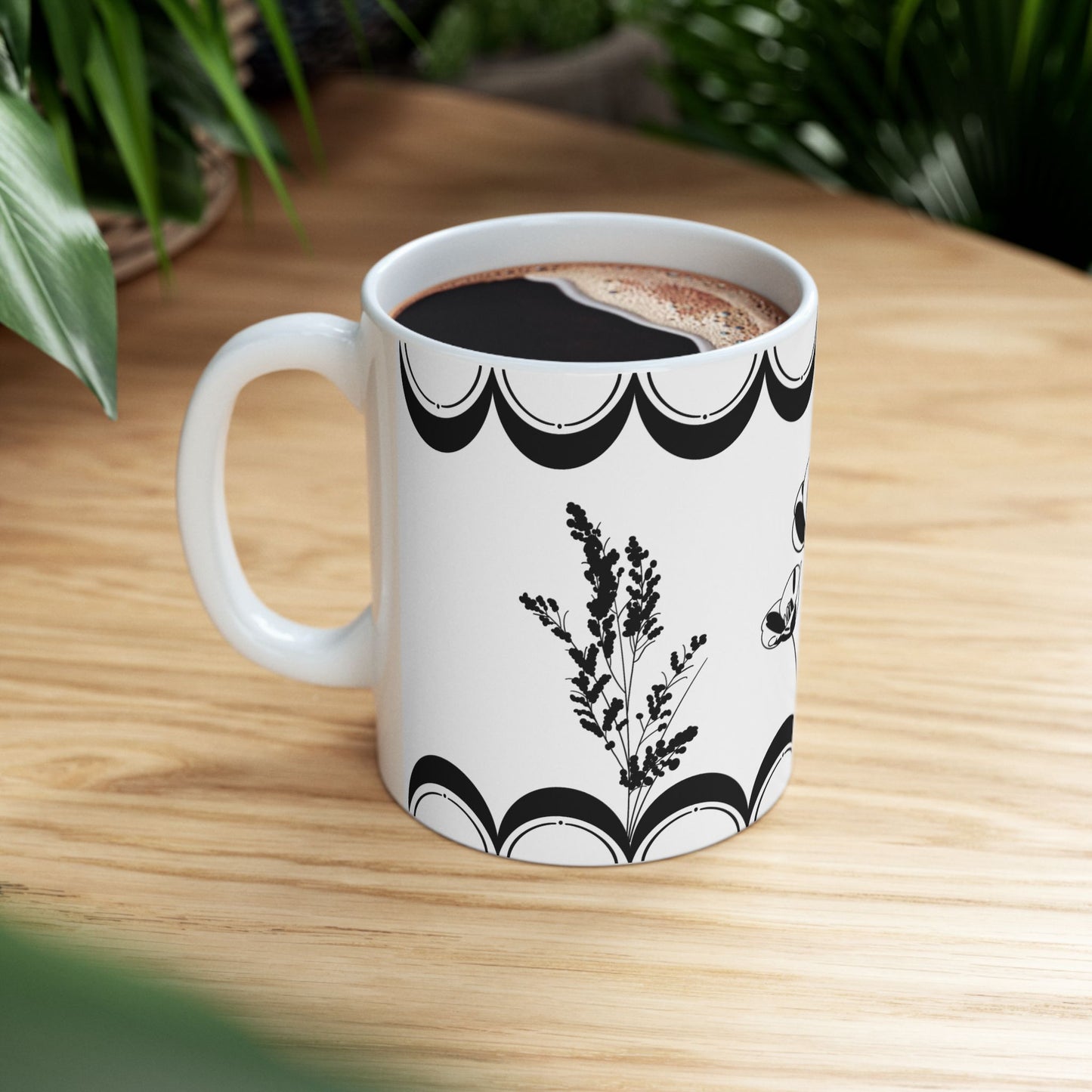 Floral Moon Wraparound Ceramic Mug