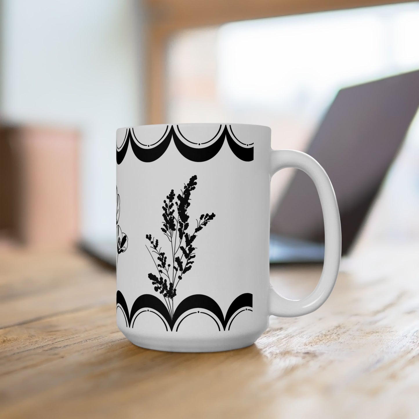 Floral Moon Wraparound Ceramic Mug