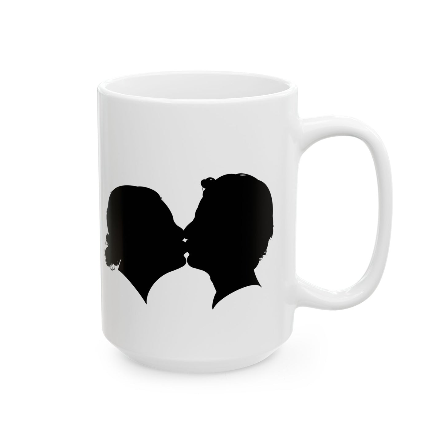 Personalized Couples Silhouette Mug - 15 ounces