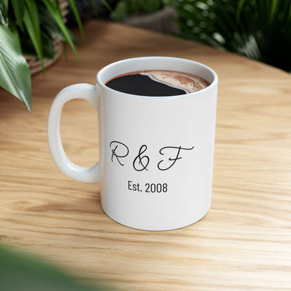 Personalized Couples Silhouette Mug - 11 ounces