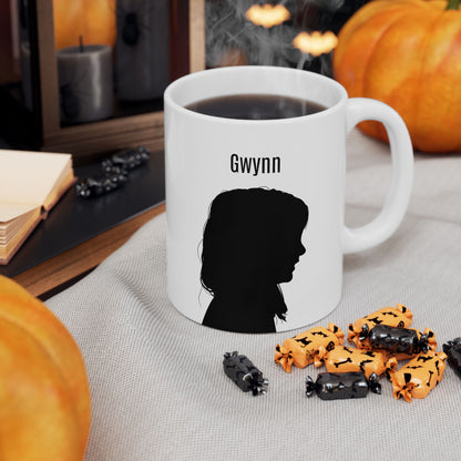 Personalized Silhouette Ceramic Mug - 11 ounces