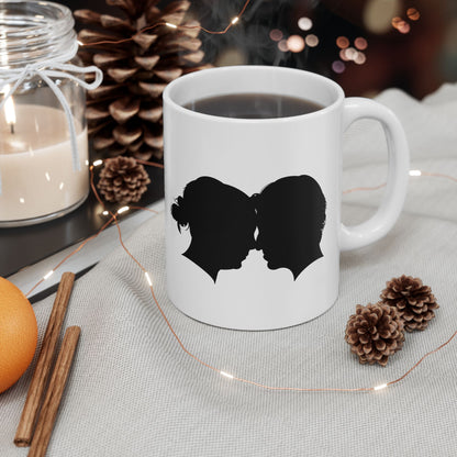 Personalized Couples Silhouette Mug - 11 ounces