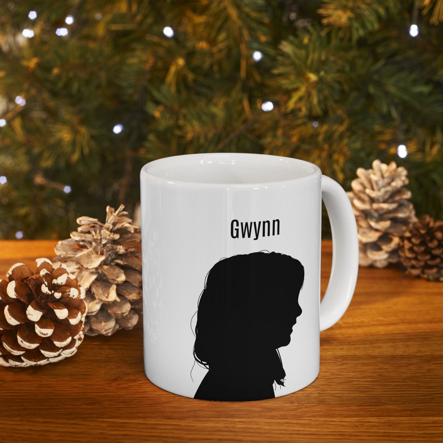 Personalized Silhouette Ceramic Mug - 11 ounces