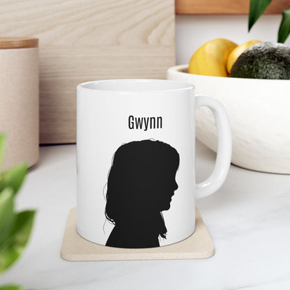 Personalized Silhouette Ceramic Mug - 11 ounces