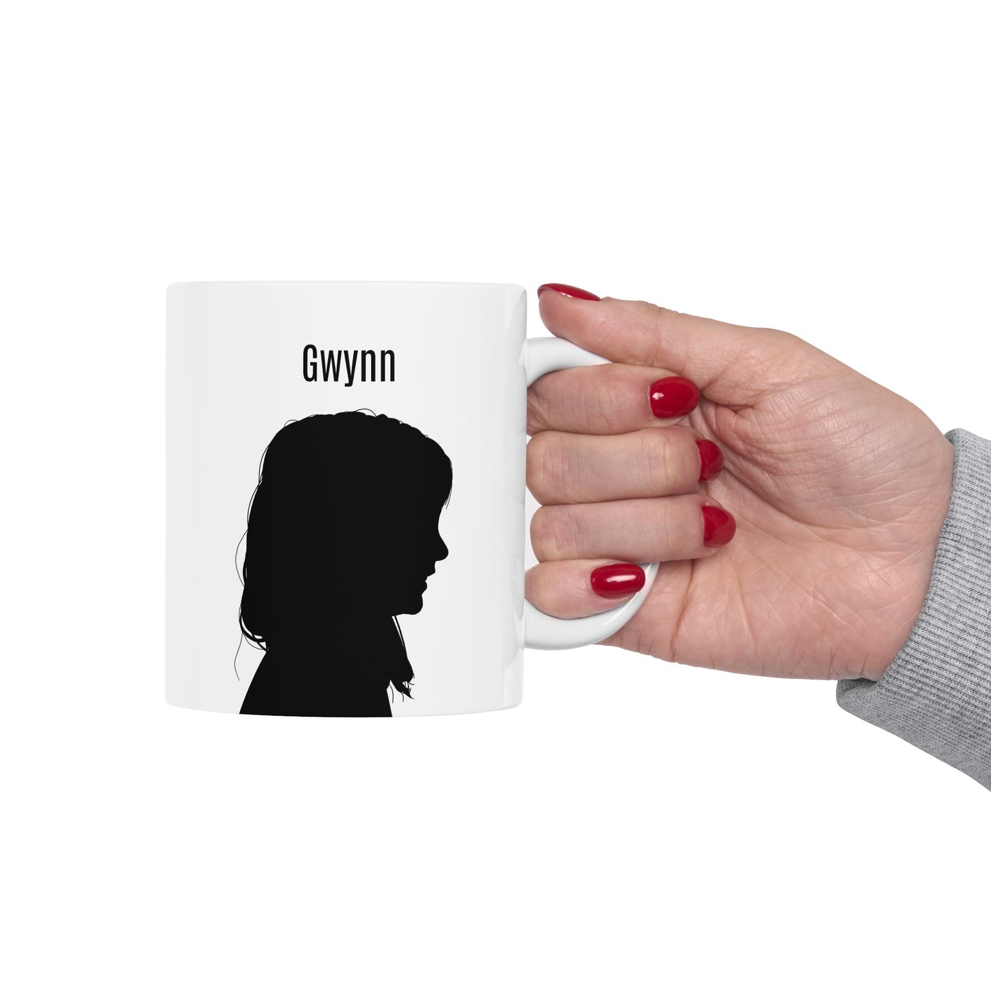 Personalized Silhouette Ceramic Mug - 11 ounces