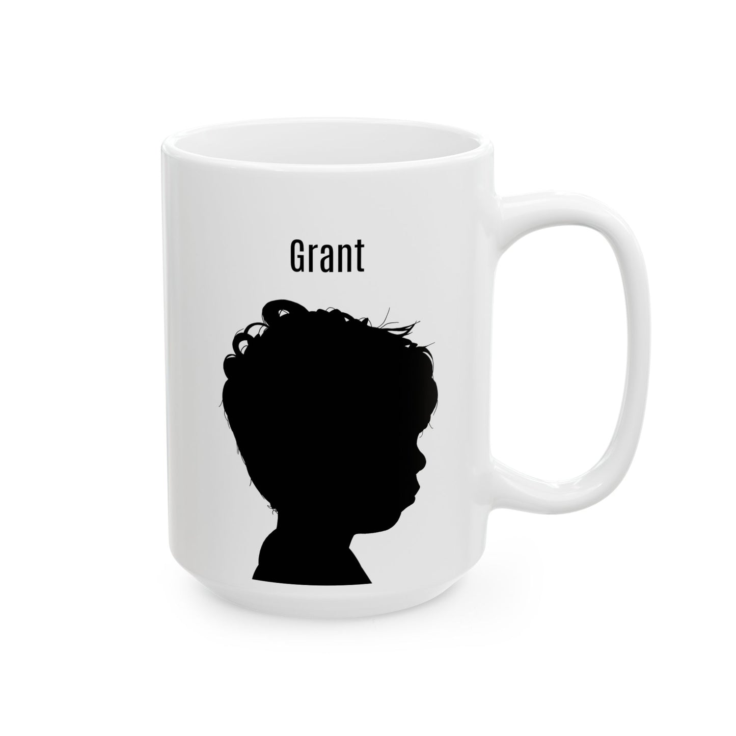 Personalized Silhouette Ceramic Mug - 15 ounces