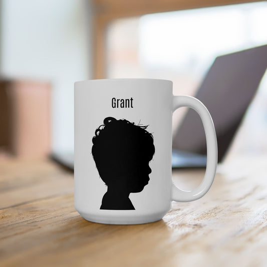 Personalized Silhouette Ceramic Mug - 15 ounces