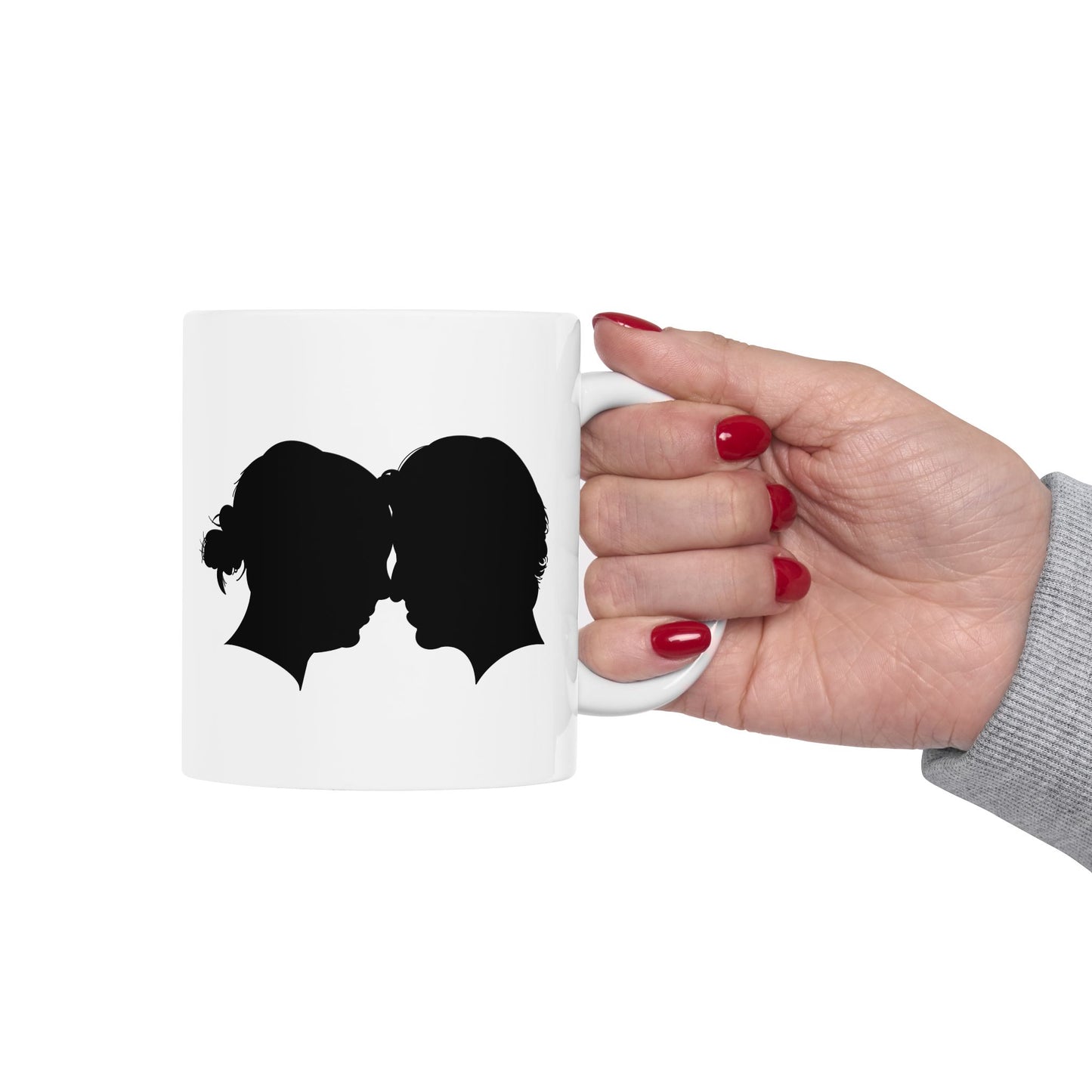 Personalized Couples Silhouette Mug - 11 ounces